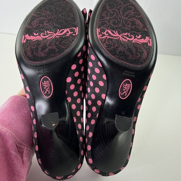 Söfft Black with Pink Polka Dot Retro Heels - Picture 9 of 9